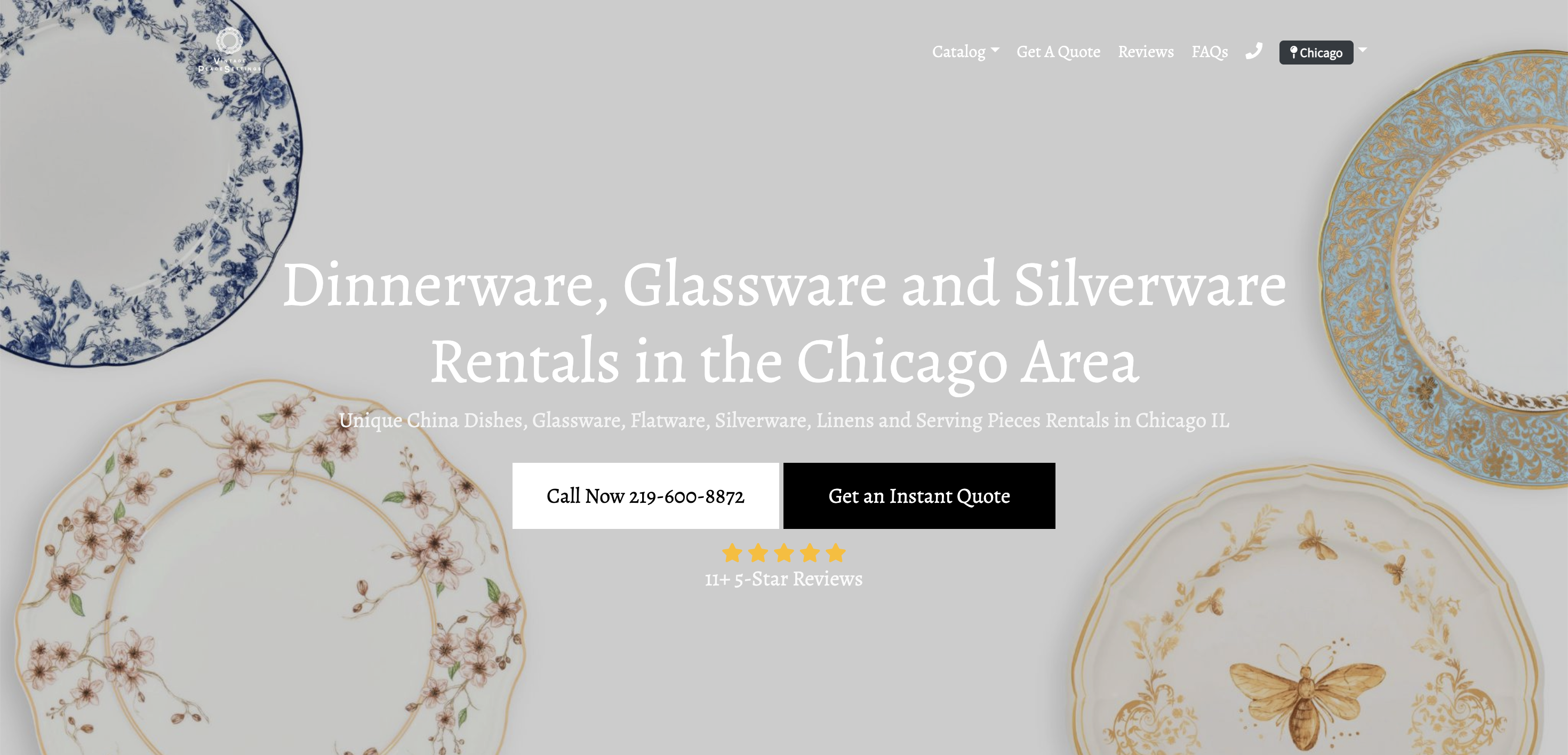Vintage Place Settings website design example